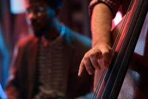 Jazz musicians playing on stage